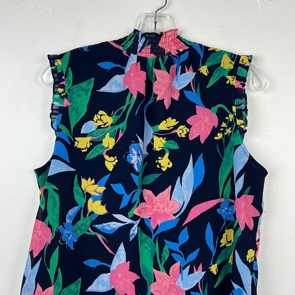 J Crew Factory Women's Floral Mockneck Tank Top Size 8 - Picture 6 of 7